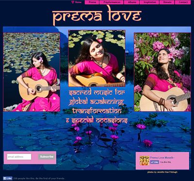 Prema Love: Devotional Heart Songs & Sacred Healing Chants -- website design and maintenance by Sienna M Potts